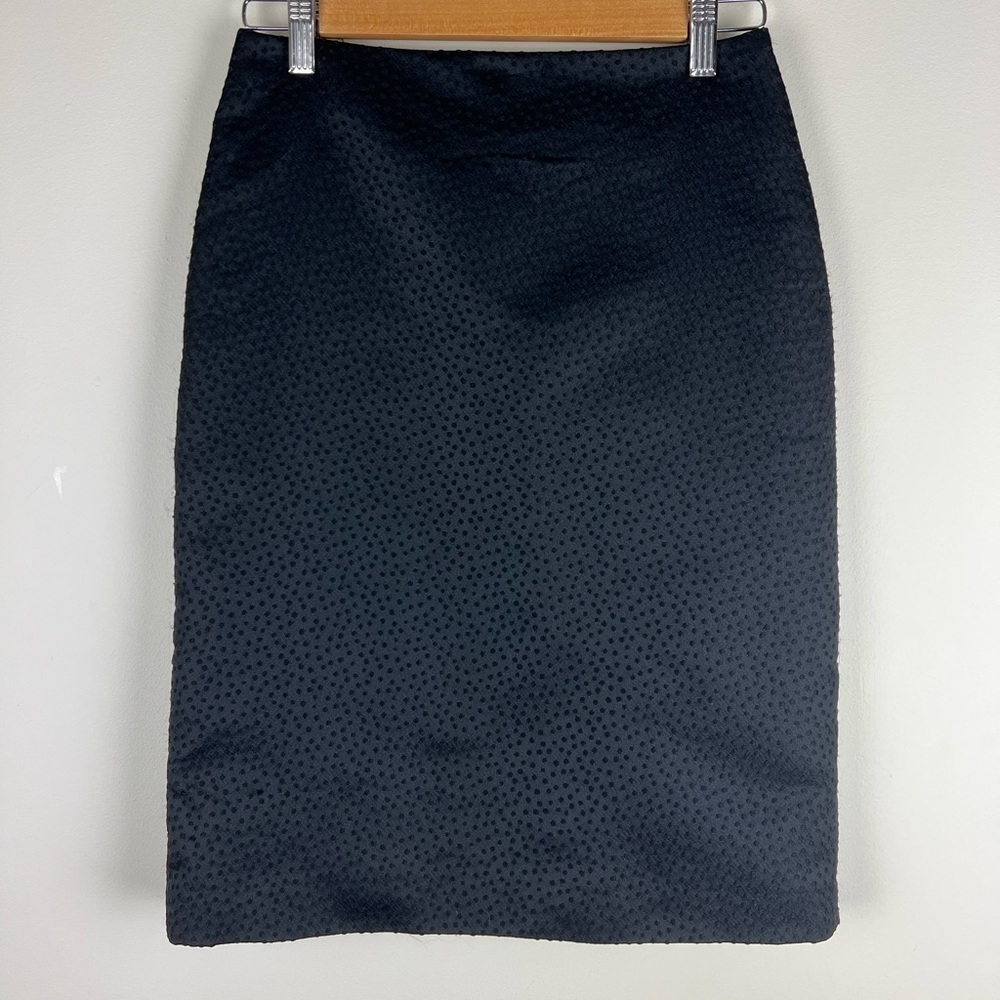 Barney’s New York Office Siren Old Money Quiet Luxury Satin Embroidered Skirt XS
